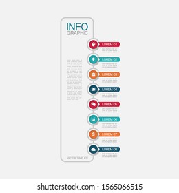 Vector vertical infographic diagram, template for business, presentations, web design, 8 options.