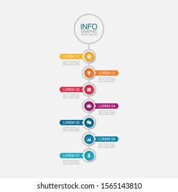 Vector vertical infographic diagram, template for business, presentations, web design, 7 options.