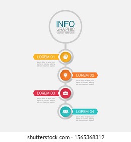 Vector vertical infographic diagram, template for business, presentations, web design, 4 options.