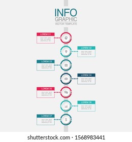 Vector vertical infographic diagram, template for business, presentations, web design, 7 options.