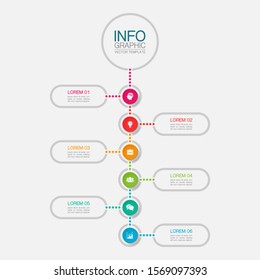 Vector vertical infographic diagram, template for business, presentations, web design, 6 options.