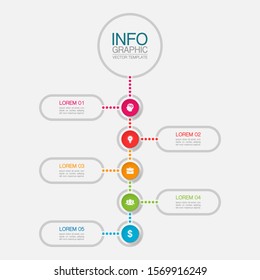 Vector vertical infographic diagram, template for business, presentations, web design, 5 options.