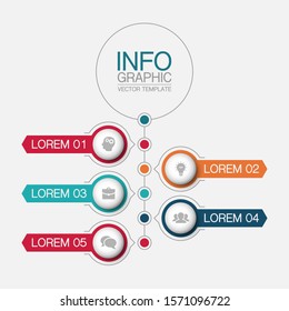]Vector vertical infographic diagram, template for business, presentations, web design, 5 options.