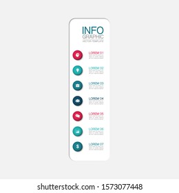 Vector vertical infographic diagram, template for business, presentations, web design, 7 options.