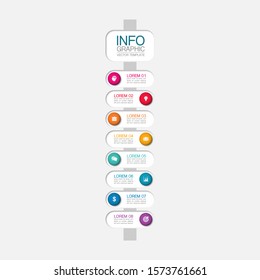 Vector vertical infographic diagram, template for business, presentations, web design, 8 options.
