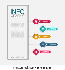Vector vertical infographic diagram, template for business, presentations, web design, 5 options.