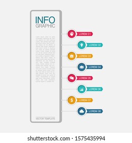 Vector vertical infographic diagram, template for business, presentations, web design, 8 options.