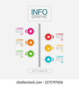 Vector vertical infographic diagram, template for business, presentations, web design, 6 options.