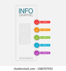 Vector vertical infographic diagram, template for business, presentations, web design, 5 options.