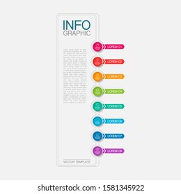 Vector vertical infographic diagram, template for business, presentations, web design, 8 options.