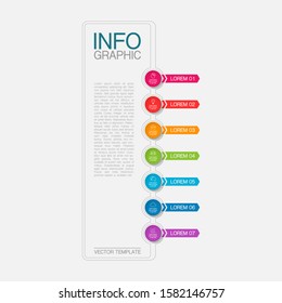 Vector vertical infographic diagram, template for business, presentations, web design, 7 options.