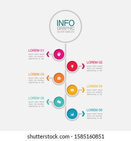 Vector vertical infographic diagram, template for business, presentations, web design, 6 options.