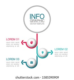 Vector vertical infographic diagram, template for business, presentations, web design, 3 options.