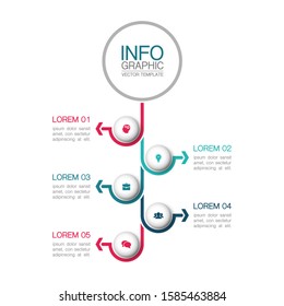 Vector vertical infographic diagram, template for business, presentations, web design, 5 options.