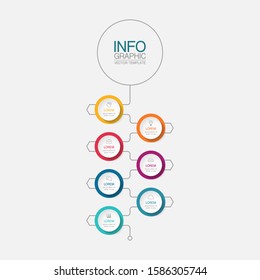 Vector vertical infographic diagram, template for business, presentations, web design, 7 options.