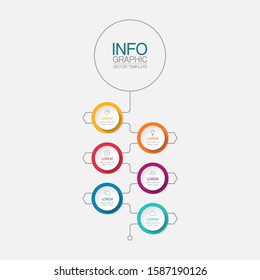 Vector vertical infographic diagram, template for business, presentations, web design, 6 options.