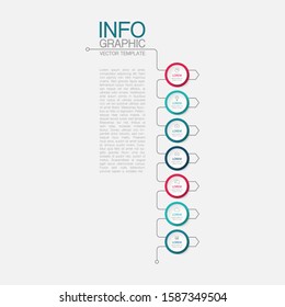 Vector vertical infographic diagram, template for business, presentations, web design, 7 options.