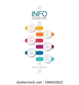 Vector vertical infographic diagram, template for business, presentations, web design, 6 options.