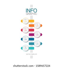 Vector vertical infographic diagram, template for business, presentations, web design, 7 options.