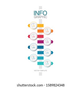 Vector Vertical Infographic Diagram, Template For Business, Presentations, Web Design, 8 Options.