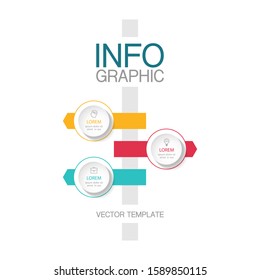 Vector vertical infographic diagram, template for business, presentations, web design, 3 options.