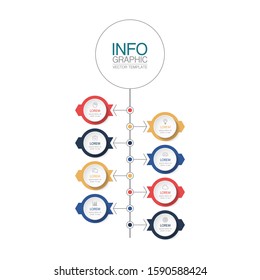 Vector vertical infographic diagram, template for business, presentations, web design, 8 options.
