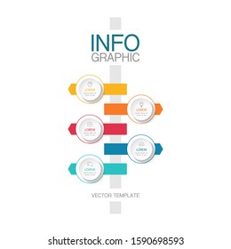 Vector vertical infographic diagram, template for business, presentations, web design, 5 options.