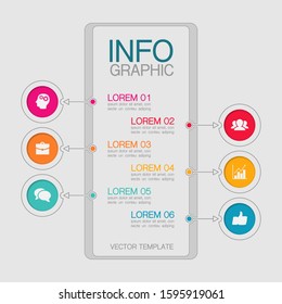 Vector vertical infographic diagram, template for business, presentations, web design, 6 options.