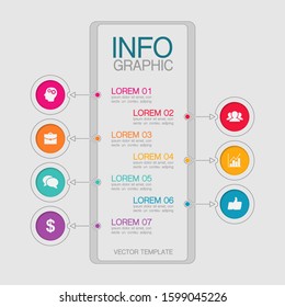 Vector vertical infographic diagram, template for business, presentations, web design, 7 options.