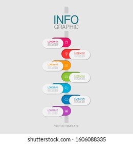 Vector vertical infographic diagram, template for business, presentations, web design, 7 options.
