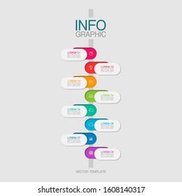 Vector vertical infographic diagram, template for business, presentations, web design, 8 options.