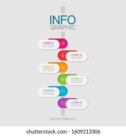 Vector vertical infographic diagram, template for business, presentations, web design, 6 options.
