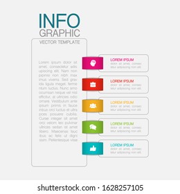Vector vertical infographic diagram, template for business, presentations, web design, 5 options.