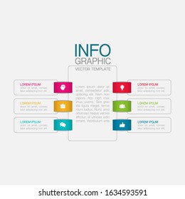 Vector vertical infographic diagram, template for business, presentations, web design, 6 options.