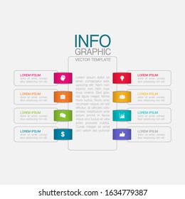 Vector vertical infographic diagram, template for business, presentations, web design, 8 options.
