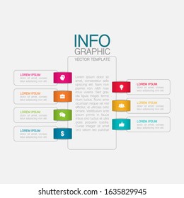 Vector vertical infographic diagram, template for business, presentations, web design, 7 options.