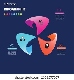 Vector vertical infographic diagram, template for business, presentations, web design, 3 options.