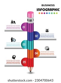 Vector vertical infographic diagram, template for business, presentations, web design,5 options.