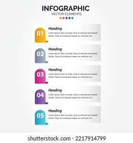 Vector Vertical Infographic label design template with icons and 5 options or steps. Can be used for process diagram. presentations. workflow layout. banner. flow chart. info graph
