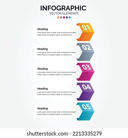 Vector Vertical Infographic thin line design with icons and 5 options or steps. 