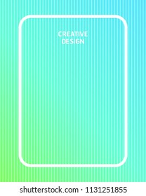 vector vertical lines on green gradient with rectangle frame background