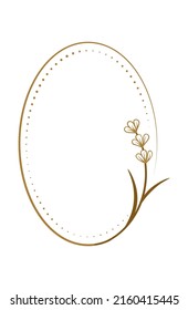 Vector vertical oval dotted frame with floral decoration