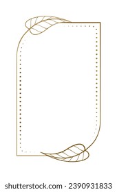 Marco oval vertical vectorial con decoración de hojas de otoño