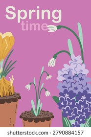 Vector vertical poster or greeting card template with text 
