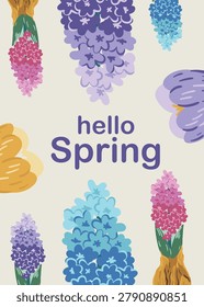 Vector vertical poster or greeting card template with text 