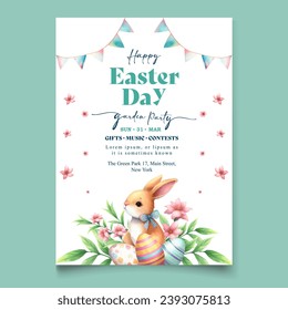 vector vertical poster template for easter celebration