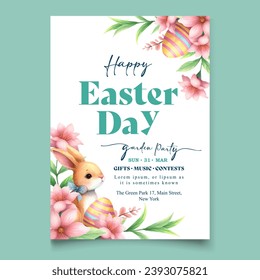 vector vertical poster template for easter celebration
