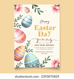 vector vertical poster template for easter celebration