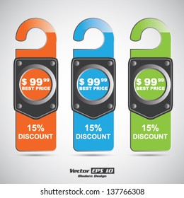 Vector vertical price tag design