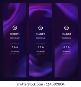Vector Vertical Purple Background. Smoke Steam, Cloud Flow, Fluid Frame. Abstract 3d Bg for Night Party Posters, Banners and Advertisements.